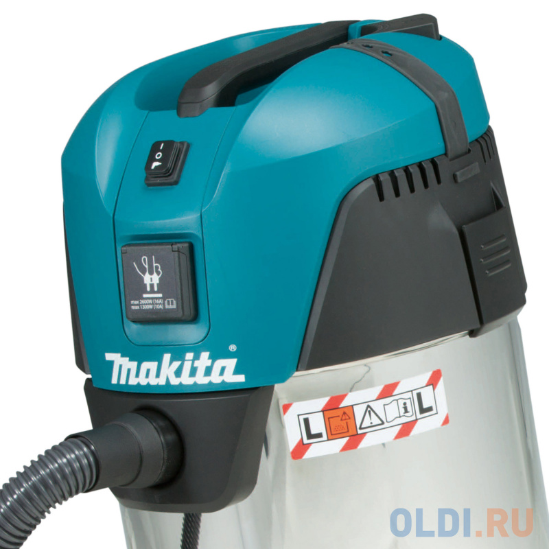 Промышленный пылесос Makita VC3011L сухая влажная уборка синий серый