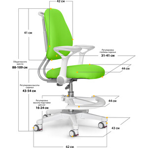 Детское кресло ErgoKids Y-507 KZ Armrests (Y-507 ARM/KZ) (с подлокотниками) обивка зеленая однотонная в Москвe