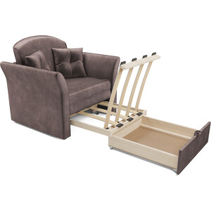 Кресло-кровать Mebel Ars Малютка №2 (бархат серо-шоколадный STAR VELVET 60 COFEE)
