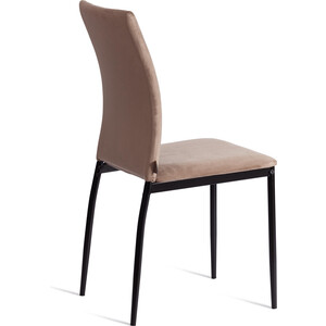 Стул TetChair CAPRI (mod. BC565-DC), металл, флок, 43 х 53 х 92 см, Beige (бежевый) HLR8 / черный (21260) в Москвe