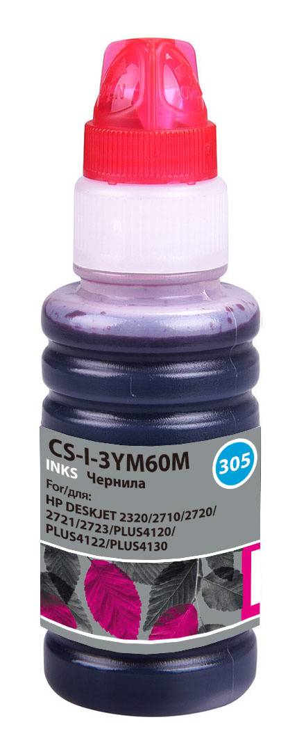Чернила Cactus CS-I-3YM60M №305 пурпурный фл. 100мл для HP DeskJet 2710/2120/2721/2722/2723