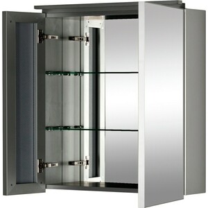 Зеркальный шкаф De Aqua Алюминиум 70х76,5 с подсветкой, серебро (261751)