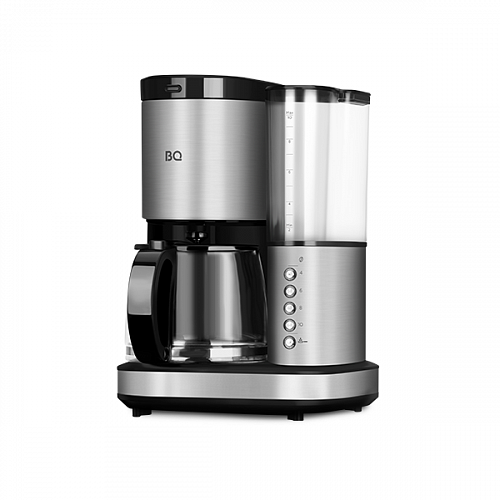 Кофеварка капельная BQ CM7002, 800 Вт, кофе молотый / зерновой, 1.25 л/1.25 л, дисплей, черный/серебристый