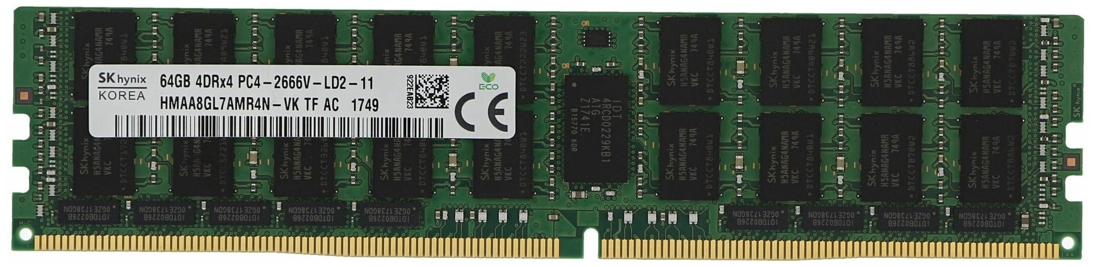 Память DDR4 LRDIMM 64Gb, 2666MHz, CL19, 1.2V, Quad Rank, ECC Reg Load Reduced, Hynix (HMAA8GL7AMR4N-VK)