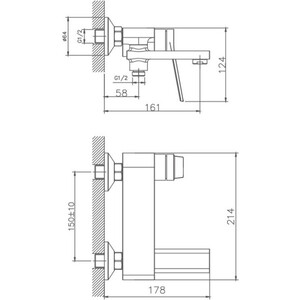 Смеситель для ванны Haiba HB572 хром (HB60572)