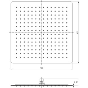 Верхний душ Lemark 400 квадратный, хром (LM9489S)