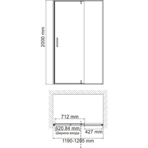 Душевая дверь Wasserkraft Neime 19P 120х200 прозрачная, белая (19P05) в Москвe