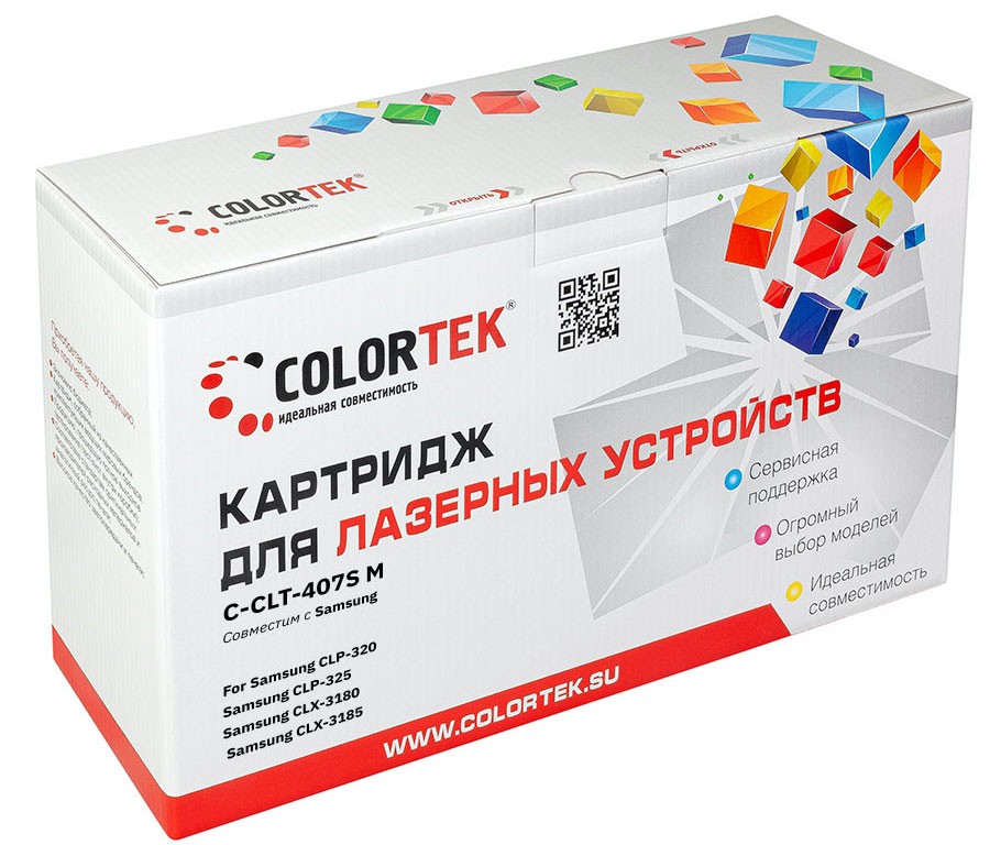 Картридж Colortek CLT-407S для Samsung, пурпурный (СТ-CLT-407S)
