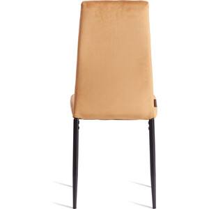 Стул TetChair Easy (mod. JSC02-1) / 1 шт. в упаковке, металл, флок, 41 х 52 х 96 см, brown (золотисто - коричневый) HLR12 / черный (24600)