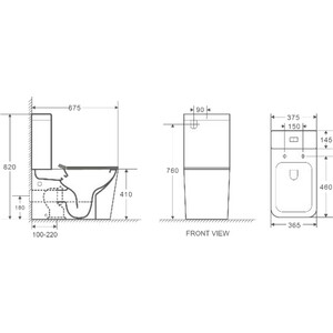 Унитаз-компакт безободковый WeltWasser Gelbach 001 XL MT-BL черный матовый (10000005776)