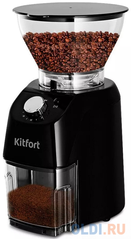Кофемолка Kitfort КТ-791 160Вт сист.помол.:жернова вместим.:130гр черный