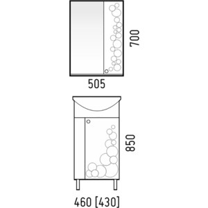 Тумба под раковину Corozo Орфей 45 белая (SD-00000384)