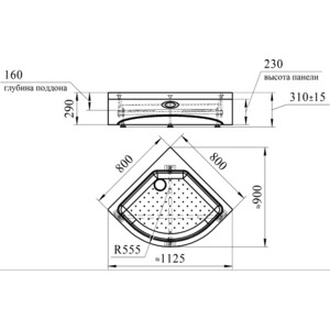 Душевой поддон Radomir 80х80 высокий (1-11-0-0-0-179)
