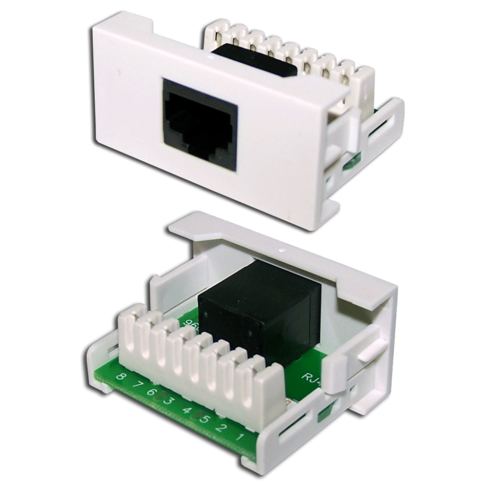 Розетка RJ-45 в кабель-канал категория 5e, 1 модуль, белый, Lanmaster (LAN-WA-LP-45/5E-WH) в Москвe