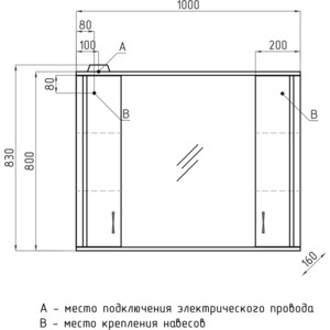 Зеркало-шкаф Style line Панда 100 с подсветкой, белый (4650134470345)