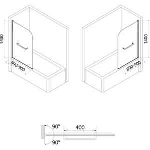 Шторка для ванной IDDIS Ray 90х140 хром (RAY6CS9i90)