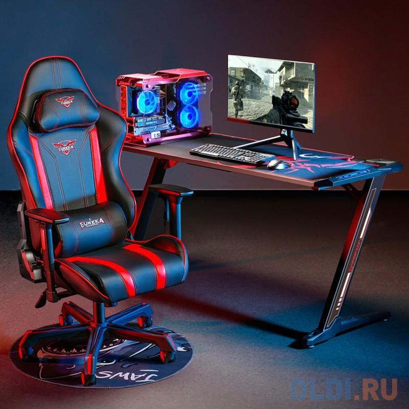 Стол для компьютера (для геймеров) Eureka Z60 c RGB подсветкой, чёрный