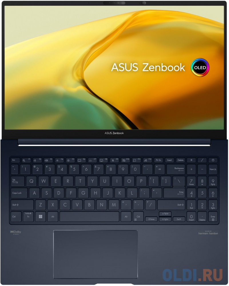 Ноутбук Asus Zenbook 15 UM3504DA-MA432 Ryzen 5 7535U 16Gb SSD512Gb AMD Radeon 15.6" OLED 2.8K (2880x1620) noOS blue WiFi BT Cam Bag (90NB1161-M00