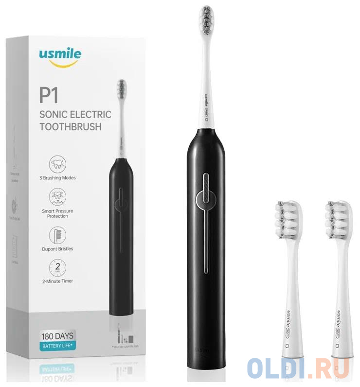 Электрическая зубная щетка SONIC P1 BLACK 80250028 USMILE