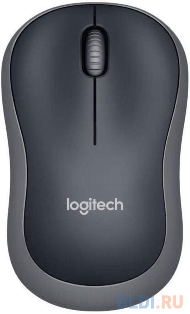 Мышь беспроводная Logitech M185 чёрный серый USB + радиоканал 910-002235
