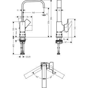 Комплект смесителей Hansgrohe Metropol с душевым гарнитуром, хром (74540000, 32511000, 26275000)