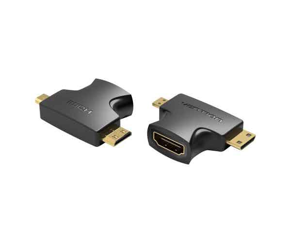 Кабель Vention 2 in 1 Mini HDMI and Micro HDMI Male to HDMI Female Adapter Black (AGFB0)