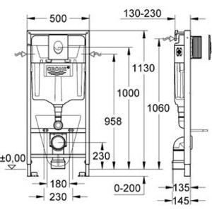 Инсталляция для унитаза Grohe Rapid SL с кнопкой Skate Air хром (38750001)