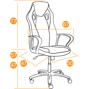 Компьютерное кресло TetChair Кресло RACER GT new кож/зам/ткань, металлик/красный, 36/08 в Москвe