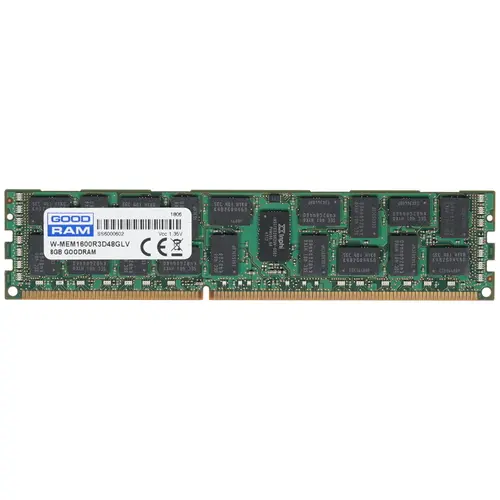 Память DDR3 RDIMM 8Gb, 1600MHz, CL11, 1.35V, Single Rank, ECC Reg, GoodRam (W-MEM1600R3D48GLV)