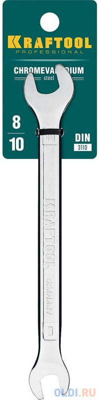 KRAFTOOL 8 х 10 мм, рожковый гаечный ключ (27033-08-10)