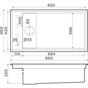 Кухонная мойка Omoikiri Kinaru 86-U/I-GB графит (4997027)