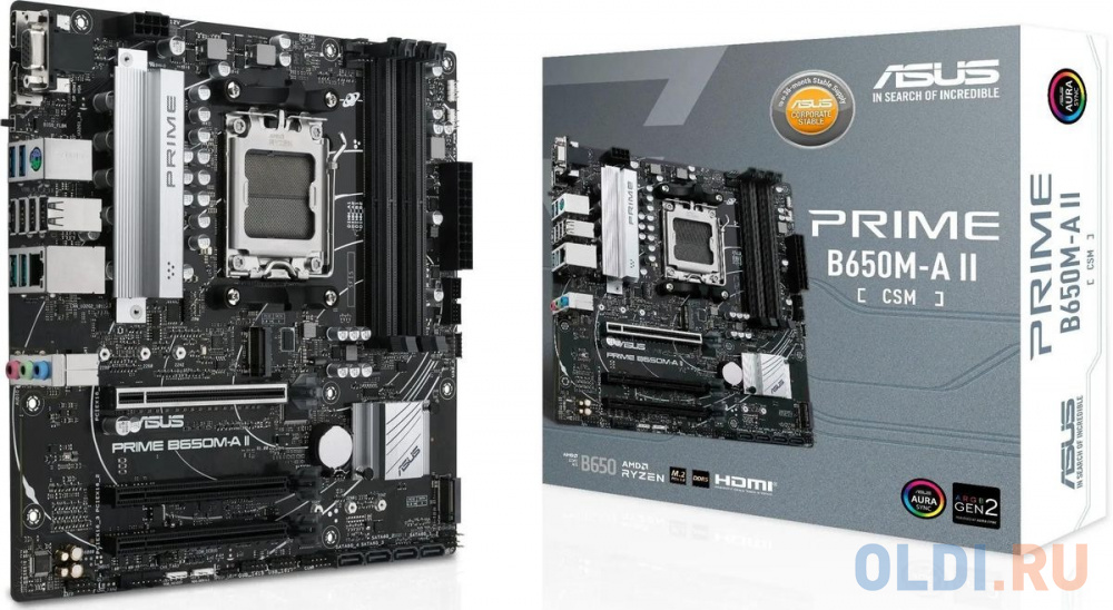 ASUS PRIME B650M-A II-CSM, Socket AM5, B650, 4*DDR5, HDMI+DP+VGA, 4xSATA3 + RAID, M2, Audio, Gb LAN, USB 3.2, USB 2.0, mATX; 90MB1EH0-M0EAY0 в Москвe