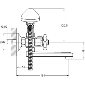 Смеситель для ванны G.lauf QMT (QMT3-A722)