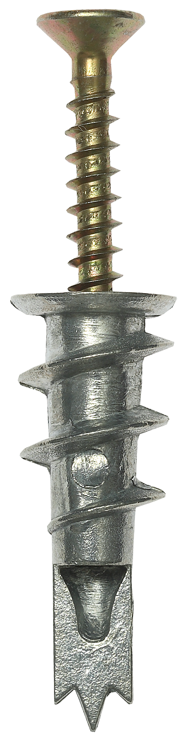 Дюбель ДРИВА 1.2 см x 3.3 см, металл, для гипсокартона, оцинкованный саморез 5 мм x 3 см, 3 шт., ЗУБР (4-301286)
