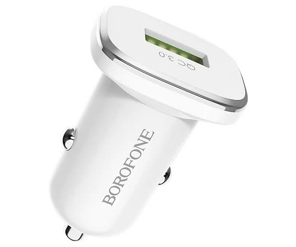 Автомобильное зарядное устройство Borofone BZ12A Lasting Power, 1USB, QC 3.0, белый (08687)