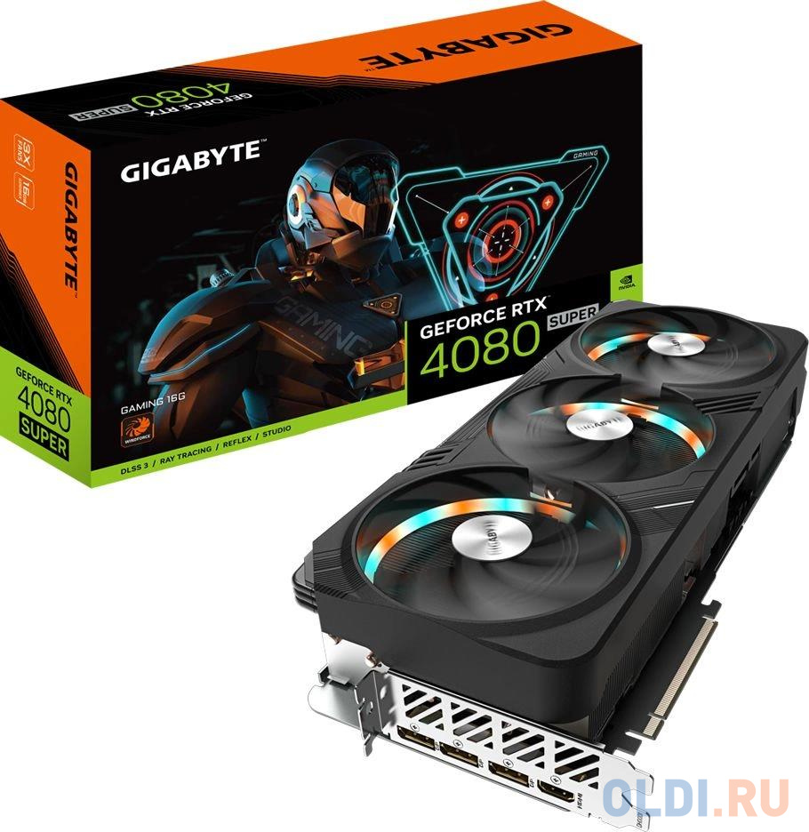 Видеокарта Gigabyte PCI-E 4.0 GV-N408SGAMING-16GD NVIDIA GeForce RTX 4080 Super 16Gb 256bit GDDR6X 2550/23000 HDMIx1 DPx3 HDCP Ret