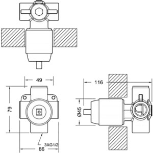 Смеситель для душа Bravat Prolate с механизмом, хром глянцевый (PB85179C-A-RUS, D999CP)