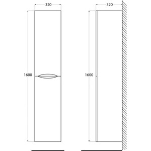 Пенал BelBagno Acqua 32 bianco lucido (ACQUA-1600-2A-SC-BL)