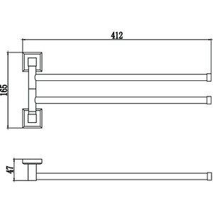 Полотенцедержатель поворотный Savol серия 95 двойной, хром (S-009502)