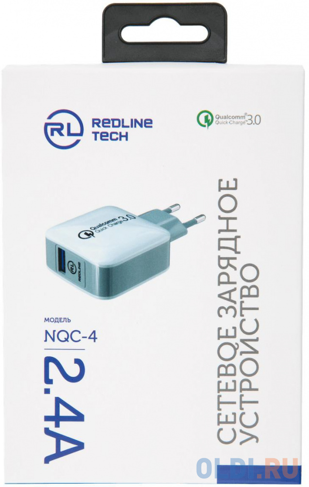 Сетевое зарядное устройство Red Line NQC-4 3А белый УТ000016519