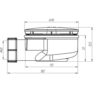 Сифон для душевого поддона АНИ пласт D90 h53 (E350C)