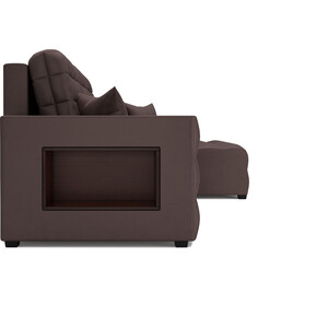 Угловой диван Mebel Ars Мадрид правый угол (бархат серо-шоколадный STAR VELVET 60 COFFEE)