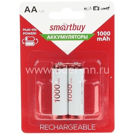 Аккумулятор Smartbuy SBBR-2A02BL, AA, 1.2V 1 А·ч, 2 шт