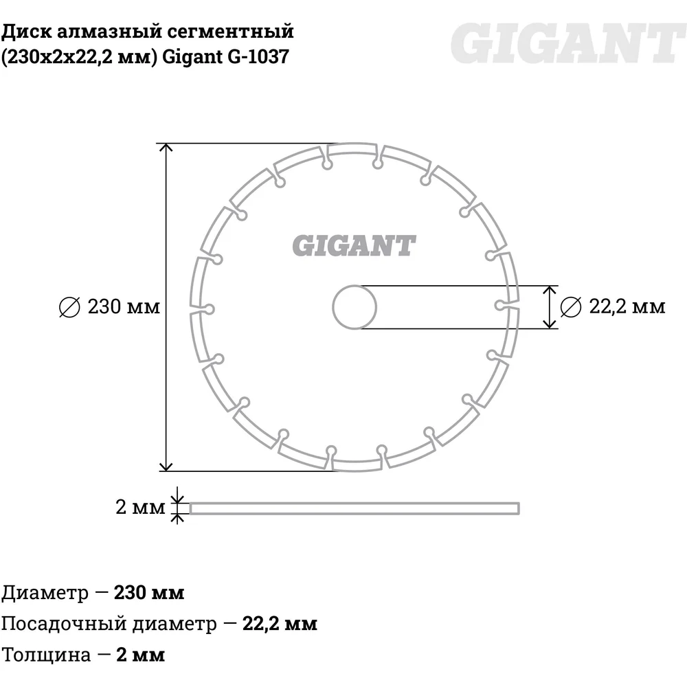 Сегментный алмазный диск Gigant