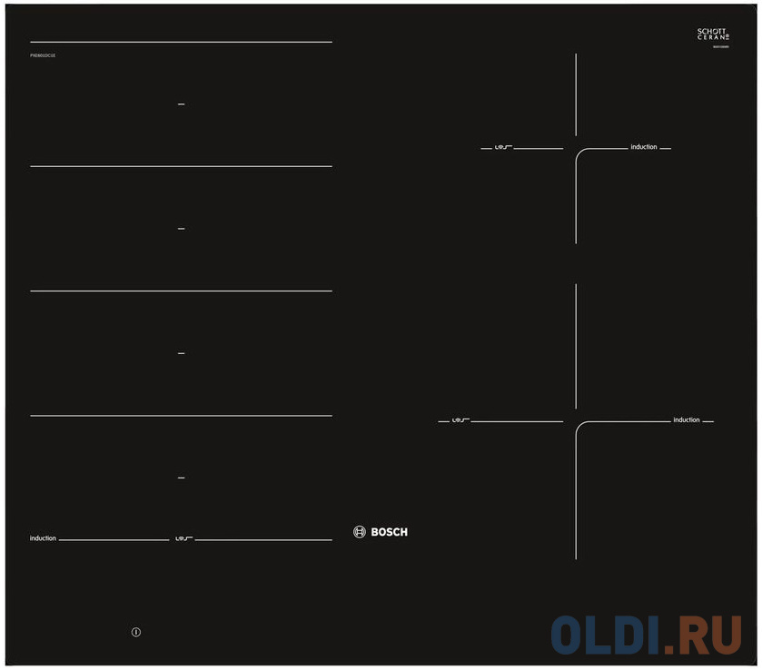 Варочная панель индукционная Bosch PXE601DC1E черный