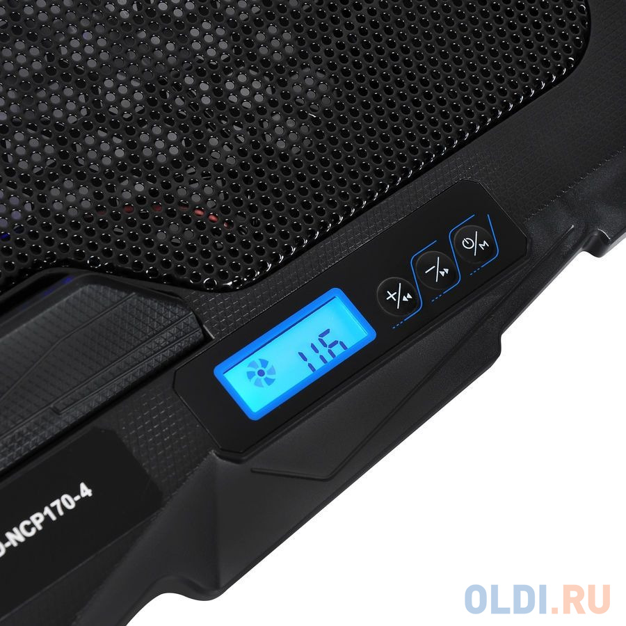 Подставка для ноутбука Digma D-NCP170-4 17"390x280x28мм 2xUSB 4x 70/125ммFAN 750г черный