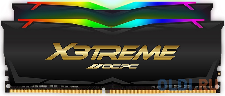 Модуль памяти DDR 4 DIMM 32Gb (16Gbx2), 3600Mhz, OCPC X3 RGB  MMX3A2K32GD436C18BL, RGB, CL18, BLACK LABEL