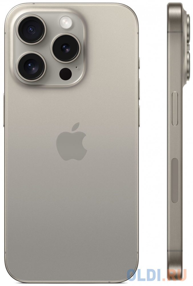 Смартфон Apple A3101 iPhone 15 Pro 128Gb титан моноблок 3G 4G 1Sim 6.1" 1179x2556 iOS 17 48Mpix 802.11 a/b/g/n/ac/ax NFC GPS Protect