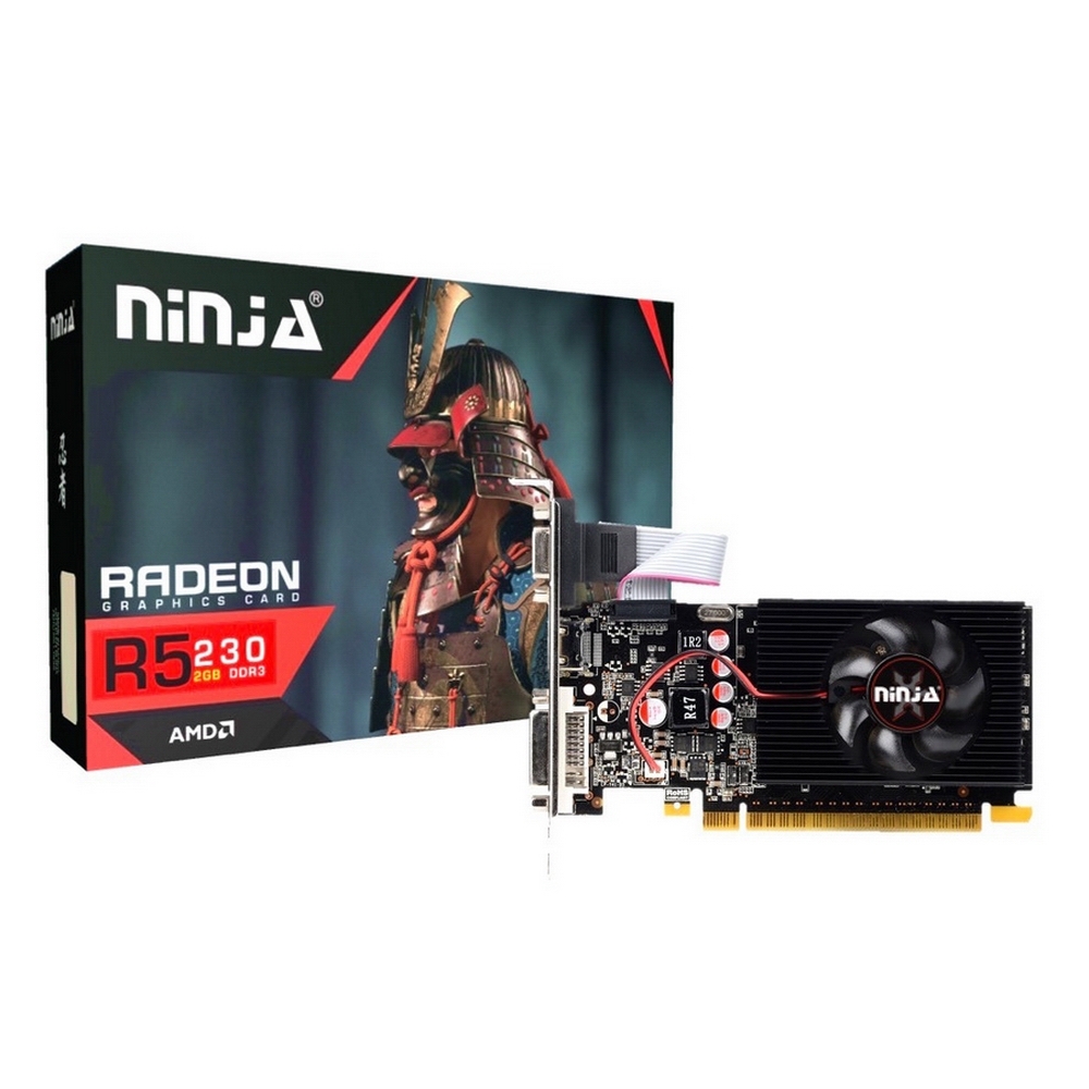 Видеокарта Ninja AMD Radeon R5 230 120SP, 1Gb DDR3, 64 бит, PCI-E, VGA, DVI, HDMI, Retail (AKR523013F)