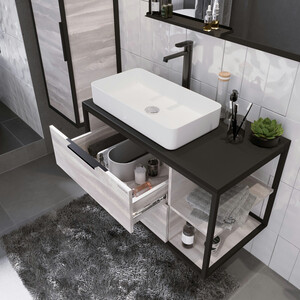 Мебель для ванной Grossman Лофт 90х48 GR-3020, шанико/черный